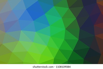 Light Multicolor, Rainbow vector polygonal polygonal. A completely new color illustration in a vague style. A new texture for your design.