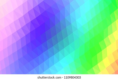 Light Multicolor, Rainbow vector polygonal template. Geometric illustration in Origami style with gradient.  Triangular pattern for your business design.