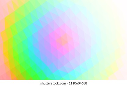 Light Multicolor, Rainbow vector polygonal background. Shining illustration, which consist of triangles. The textured pattern can be used for background.