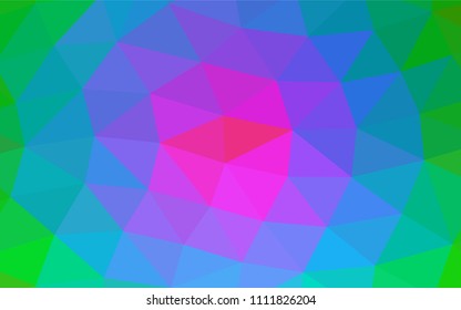 Light Multicolor, Rainbow vector polygonal template. Brand new colored illustration in blurry style with gradient. Brand new design for your business.