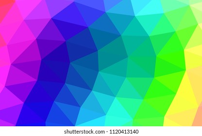 Light Multicolor, Rainbow vector polygonal. A completely new color illustration in a vague style. Brand new design for your business.