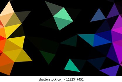 Light Multicolor, Rainbow vector polygonal polygonal. Creative geometric illustration in Origami style with gradient. The elegant pattern can be used as part of a brand book.
