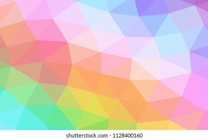 Light Multicolor, Rainbow vector polygonal polygonal. Colorful illustration in abstract style with gradient. The polygonal design can be used for your web site.