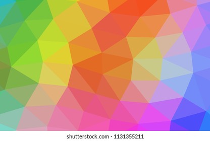 Light Multicolor, Rainbow vector polygonal polygonal. A vague abstract illustration with gradient. The textured pattern can be used for background.