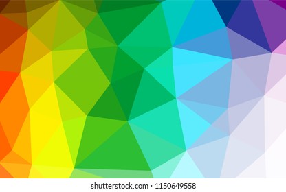 Light Multicolor, Rainbow vector polygonal template. Shining colored illustration in a Brand new style. A completely new template for your business design.