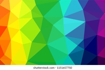 Light Multicolor, Rainbow vector polygonal pattern. A completely new color illustration in a vague style. Triangular pattern for your business design.