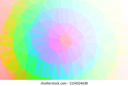 Light Multicolor, Rainbow vector polygonal background. Glitter abstract illustration with an elegant design. A completely new template for your business design.