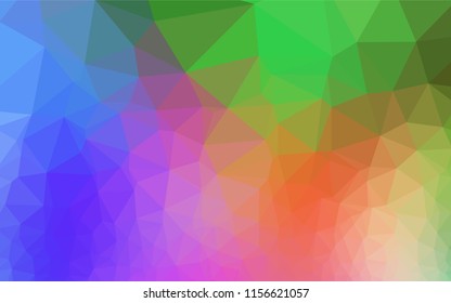 Light Multicolor, Rainbow vector polygonal background. Shining colored illustration in a Brand new style. A completely new design for your business.