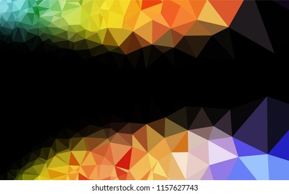 Light Multicolor, Rainbow vector polygonal pattern. Triangular geometric sample with gradient.  A completely new design for your business.