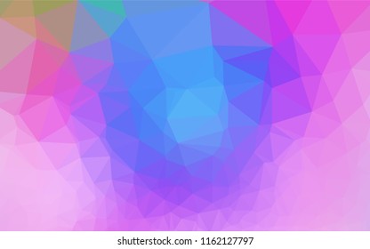 Light Multicolor, Rainbow vector polygonal background. Triangular geometric sample with gradient.  The best triangular design for your business.