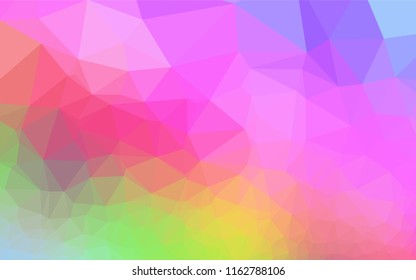 Light Multicolor, Rainbow vector polygonal background. Shining colored illustration in a Brand new style. The completely new template can be used for your brand book.