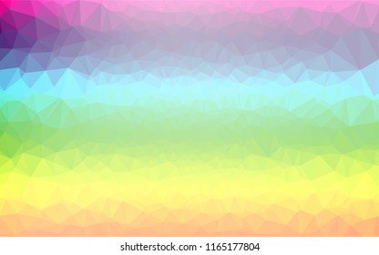 Light Multicolor, Rainbow vector polygonal background. Modern geometrical abstract illustration with gradient. A completely new design for your business.