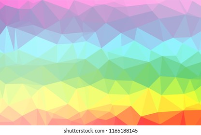Light Multicolor, Rainbow vector polygonal background. A completely new color illustration in a vague style. The textured pattern can be used for background.