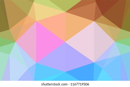 Light Multicolor, Rainbow vector polygonal background. Creative geometric illustration in Origami style with gradient. A completely new template for your business design.