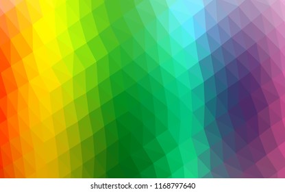 Light Multicolor, Rainbow vector polygonal template. Modern geometrical abstract illustration with gradient. The template can be used as a background for cell phones.
