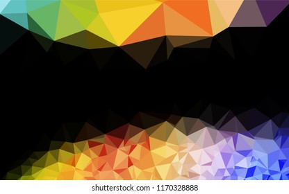 Light Multicolor, Rainbow vector polygonal background. Shining illustration, which consist of triangles. A new texture for your design.