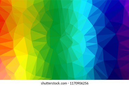 Light Multicolor, Rainbow vector polygonal template. Triangular geometric sample with gradient.  A completely new template for your business design.