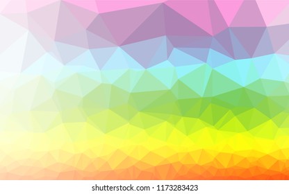 Light Multicolor, Rainbow vector polygonal background. Colorful illustration in abstract style with gradient. A new texture for your design.