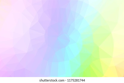 Light Multicolor, Rainbow vector polygonal pattern. Shining illustration, which consist of triangles. The completely new template can be used for your brand book.