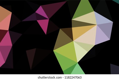 Light Multicolor, Rainbow vector polygonal template. Geometric illustration in Origami style with gradient.  The textured pattern can be used for background.