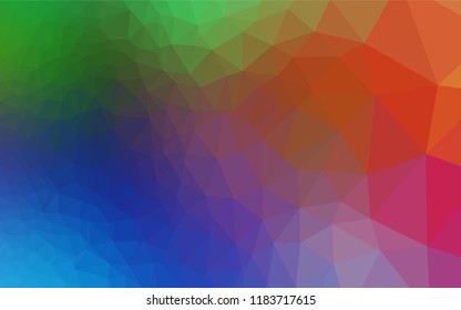Light Multicolor, Rainbow vector polygonal background. Colorful abstract illustration with gradient. A new texture for your design.