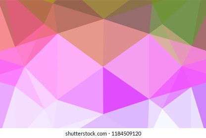 Light Multicolor, Rainbow vector polygonal background. A vague abstract illustration with gradient. The best triangular design for your business.