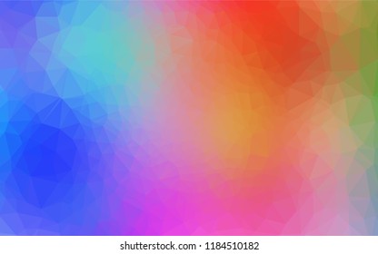 Light Multicolor, Rainbow vector polygonal background. A vague abstract illustration with gradient. A completely new design for your business.