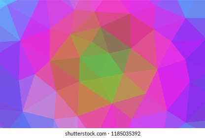 Light Multicolor, Rainbow vector polygonal pattern. Brand new colored illustration in blurry style with gradient. The best triangular design for your business.