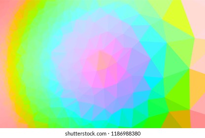 Light Multicolor, Rainbow vector polygonal background. Glitter abstract illustration with an elegant design. A completely new design for your business.