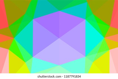 Light Multicolor, Rainbow vector polygonal background. Brand new colored illustration in blurry style with gradient. Brand new style for your business design.