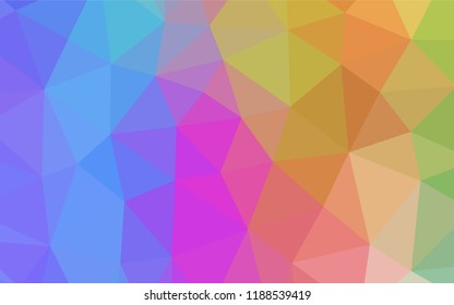 Light Multicolor, Rainbow vector polygonal background. Shining illustration, which consist of triangles. The template can be used as a background for cell phones.