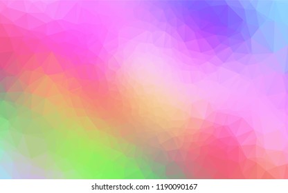 Light Multicolor, Rainbow vector polygonal template. Shining colored illustration in a Brand new style. The textured pattern can be used for background.