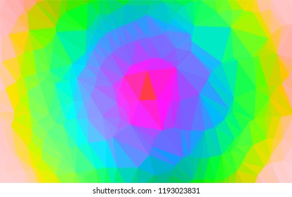 Light Multicolor, Rainbow vector polygonal pattern. Creative illustration in halftone style with gradient. A completely new design for your business.