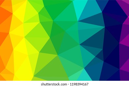 Light Multicolor, Rainbow vector polygonal background. Modern geometrical abstract illustration with gradient. Brand new style for your business design.