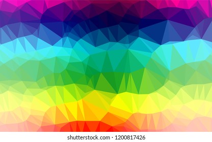 Light Multicolor, Rainbow vector polygonal template. Colorful illustration in abstract style with gradient. Brand new design for your business.