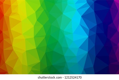 Light Multicolor, Rainbow vector polygonal background. Shining illustration, which consist of triangles. A completely new design for your business.