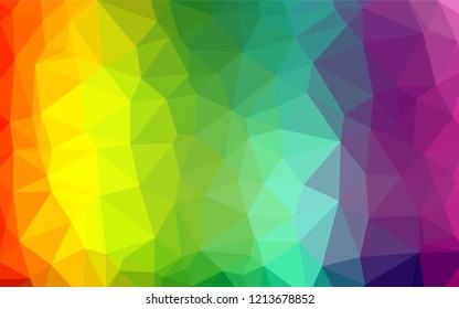 Light Multicolor, Rainbow vector polygonal template. Colorful abstract illustration with gradient. The template can be used as a background for cell phones.