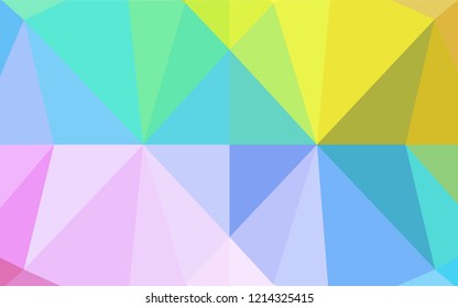 Light Multicolor, Rainbow vector polygonal template. A completely new color illustration in a vague style. The polygonal design can be used for your web site.