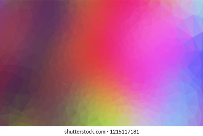 Light Multicolor, Rainbow vector polygonal pattern. A vague abstract illustration with gradient. The best triangular design for your business.