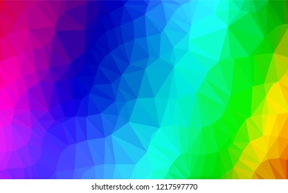 Light Multicolor, Rainbow vector polygonal template. A vague abstract illustration with gradient. The completely new template can be used for your brand book.