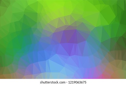 Light Multicolor, Rainbow vector polygonal background. Modern geometrical abstract illustration with gradient. A completely new template for your business design.