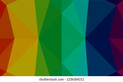 Light Multicolor, Rainbow vector polygonal template. Creative illustration in halftone style with gradient. A completely new design for your business.