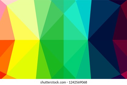 Light Multicolor, Rainbow vector polygonal template. Glitter abstract illustration with an elegant design. Brand new design for your business.