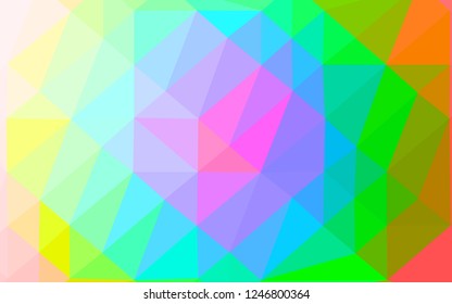 Light Multicolor, Rainbow vector polygonal pattern. Colorful illustration in Origami style with gradient.  Textured pattern for background.