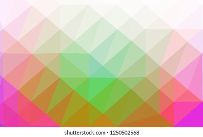Light Multicolor, Rainbow vector polygonal background. Modern geometrical abstract illustration with gradient. Completely new design for your business.