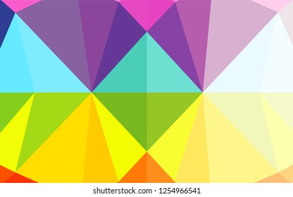 Light Multicolor, Rainbow vector polygonal background. Colorful illustration in abstract style with gradient. A completely new template for your business design.