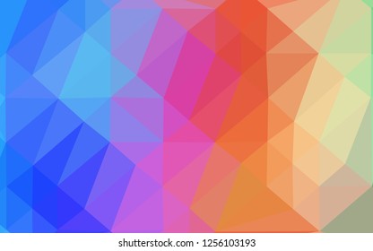 Light Multicolor, Rainbow vector polygonal template. Shining illustration, which consist of triangles. Completely new template for your business design.