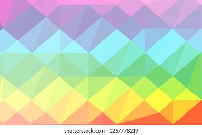Light Multicolor, Rainbow vector polygonal pattern. Colorful illustration in abstract style with gradient. Triangular pattern for your business design.