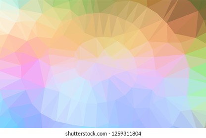 Light Multicolor, Rainbow vector polygonal pattern. Creative geometric illustration in Origami style with gradient. Brand new style for your business design.