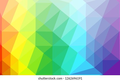 Light Multicolor, Rainbow vector polygonal template. Creative illustration in halftone style with gradient. Polygonal design for your web site.